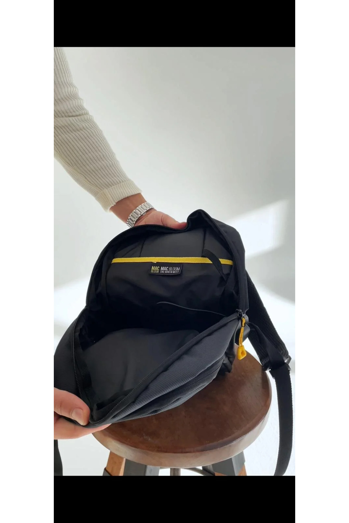 MAC BLOOM Unisex Su Geçirmez Kumaş Sırt ve Omuz Destekli Astarlı Şık Tasarım Günlük Kullanım Sırt Çantası görsel 8