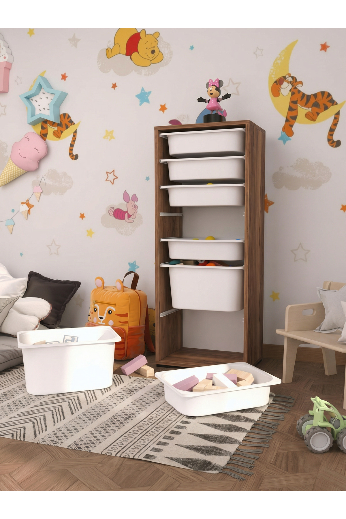 Pratico Zola 7 Sepetli Tropik Ceviz Dolap Renkli Oyuncak Dolabı fotoğrafı 2 (önizleme)