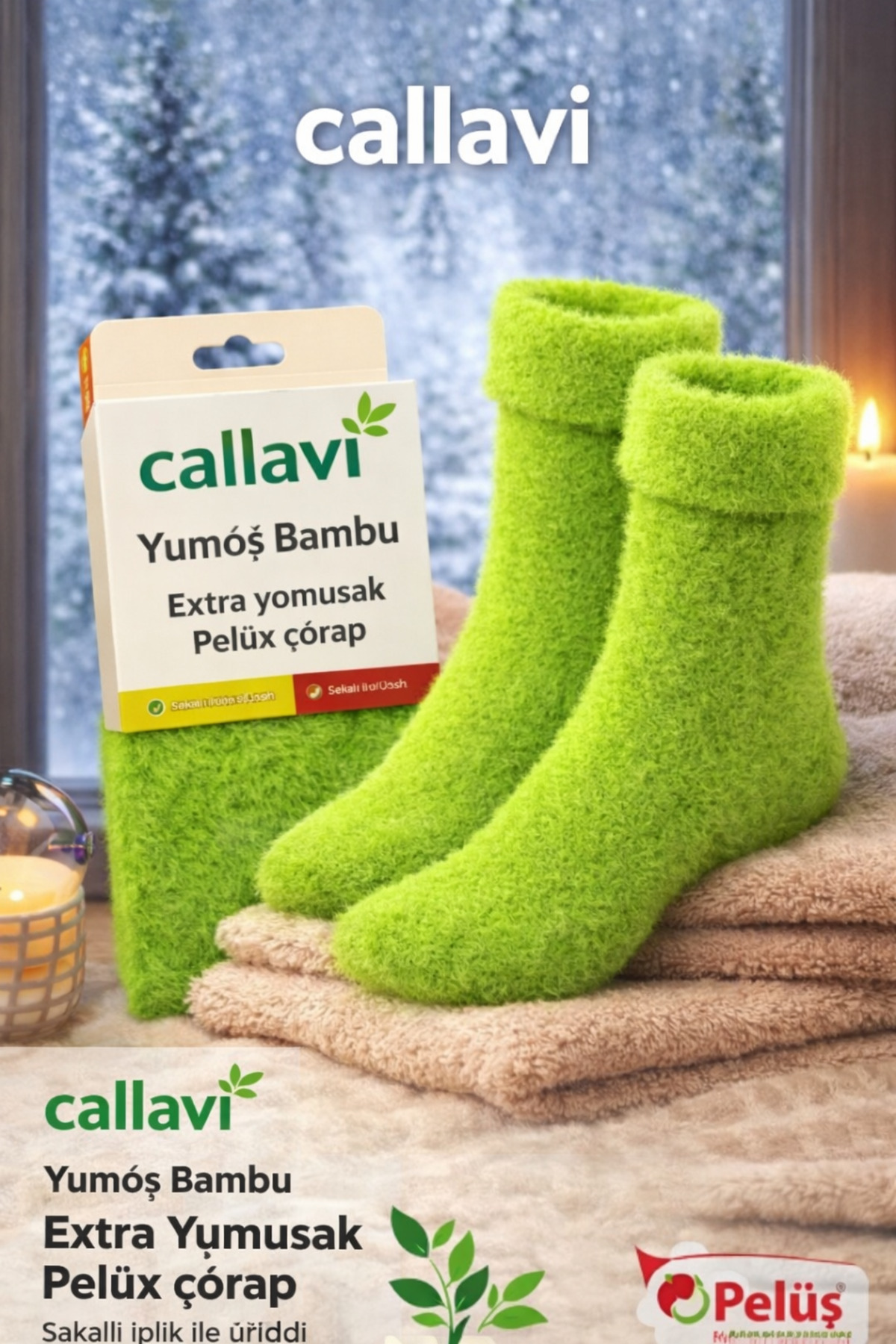 CALLAVI Bambu Thermal Kalın Kışlık Yumoş Peluş Soket Çorap 5 Çift görsel 4