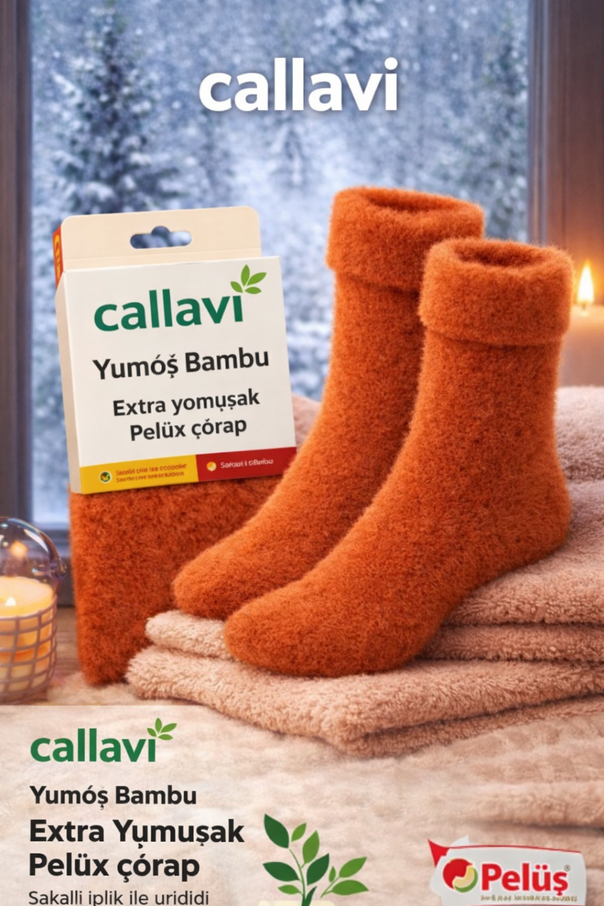 CALLAVI Bambu Thermal Kalın Kışlık Yumoş Peluş Soket Çorap 5 Çift görsel 6