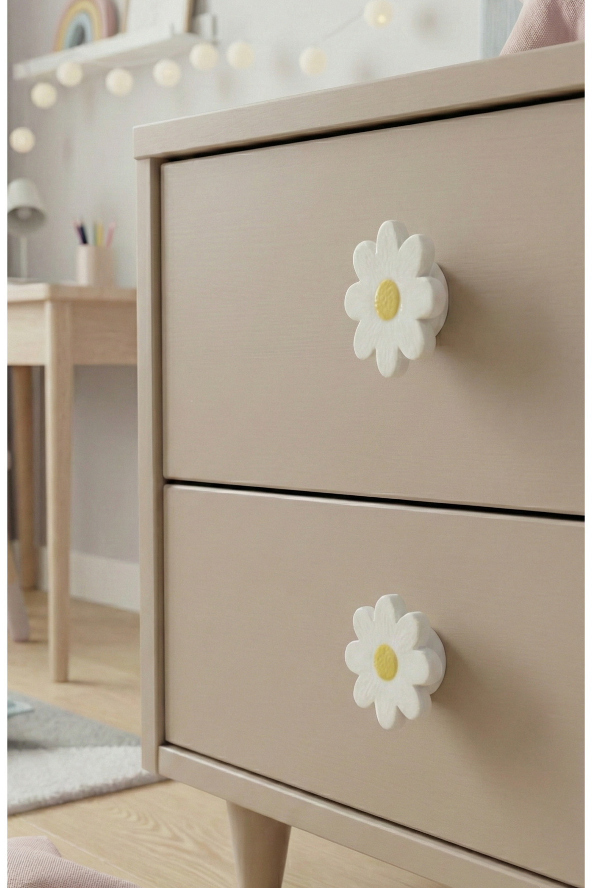 Rekatech Design Papatya Model Çocuk ve Bebek Odası Çekmece Dolap Kulpu fotoğrafı 5 (önizleme)