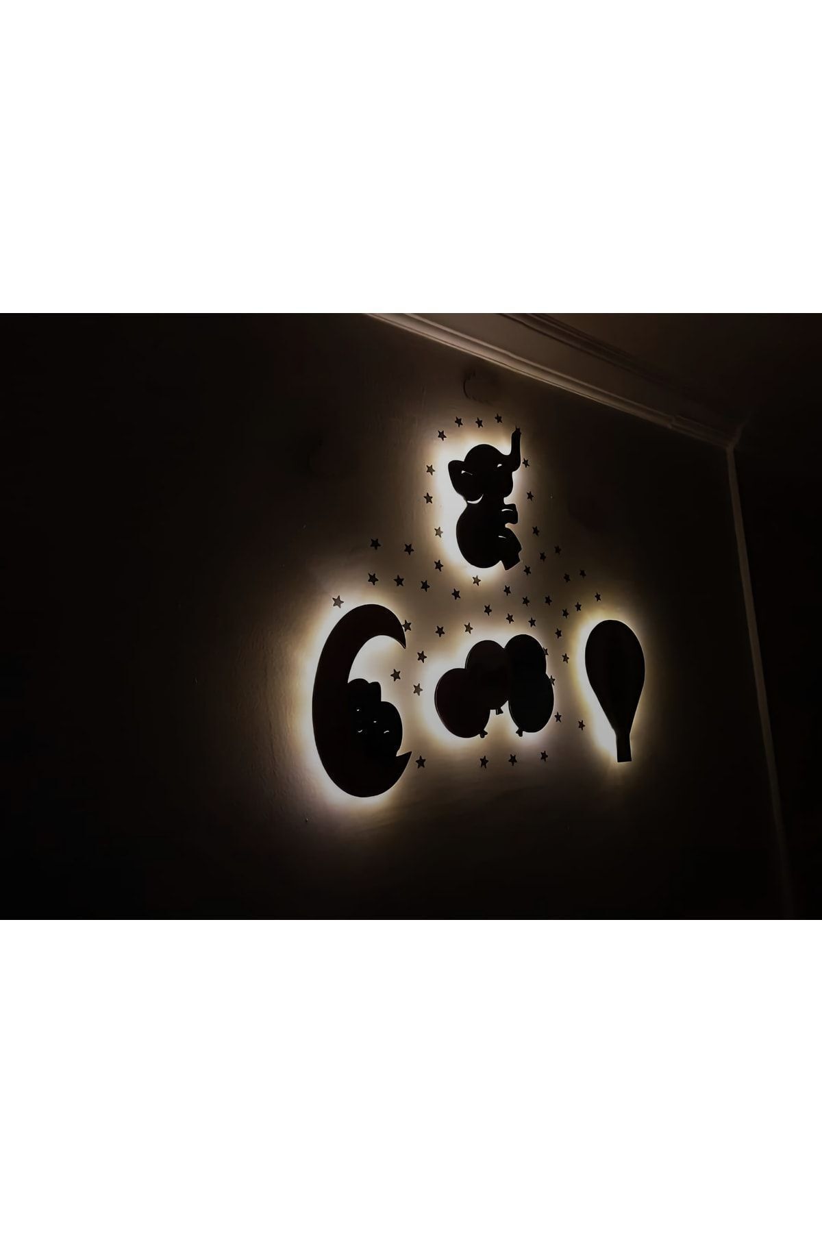 ARSERGROUP Bebek/çocuk Odası Ahşap Dekoratif Aydınlatma Bebek Hediyelik fotoğrafı 7 (önizleme)