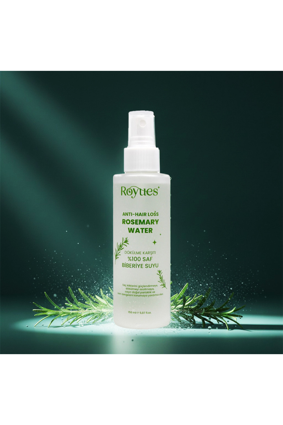 Royues Biberiye Suyu Dökülme Karşıtı Ve Saç Uzatma Etkili Saç Toniği 150 ml Pure Rosemary Water — RYSDKBS008
