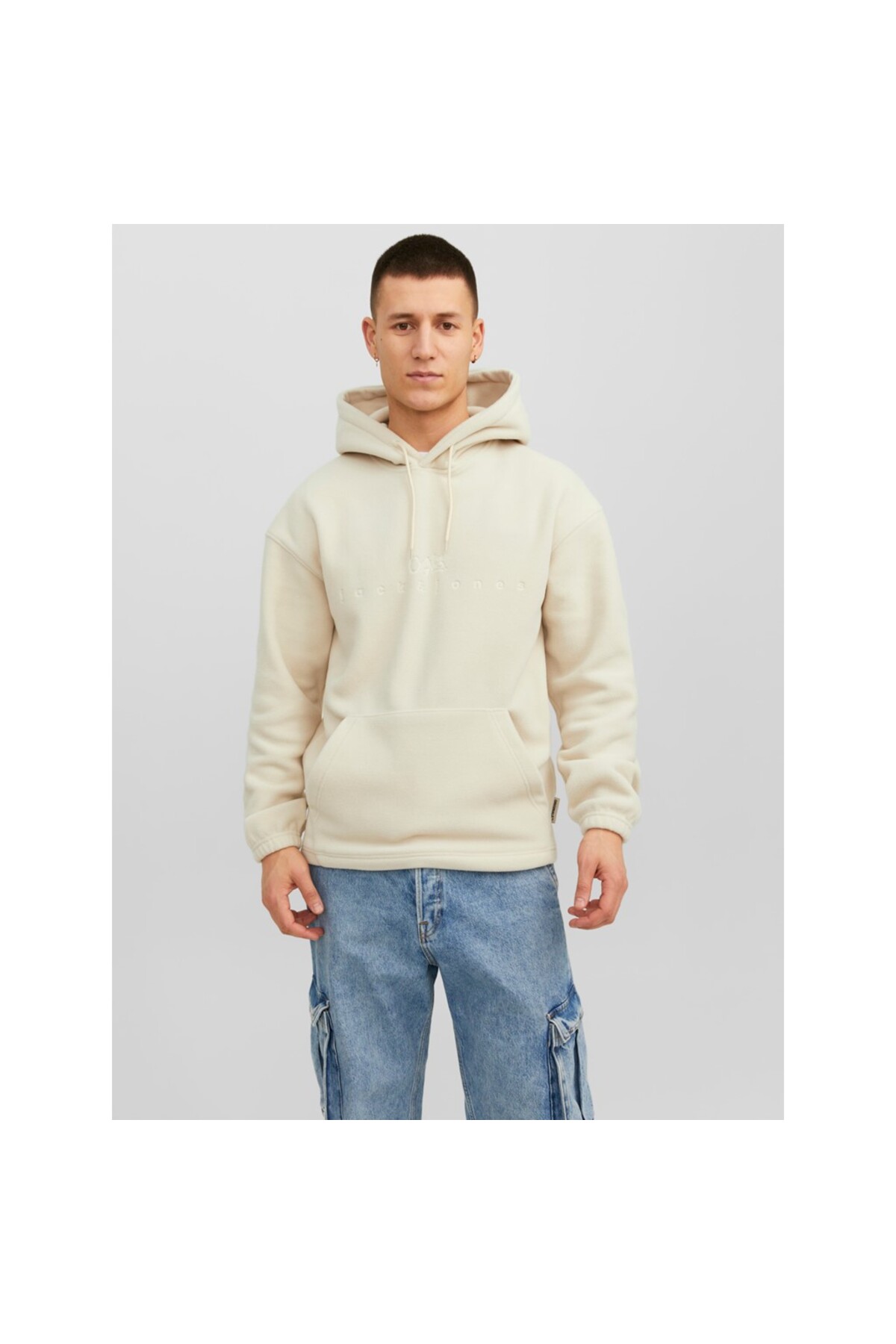 جک اند جونز سویشرت مردانه کلاه‌دار جورسیلورلیک مدل Fleece Hood 12242470-fw