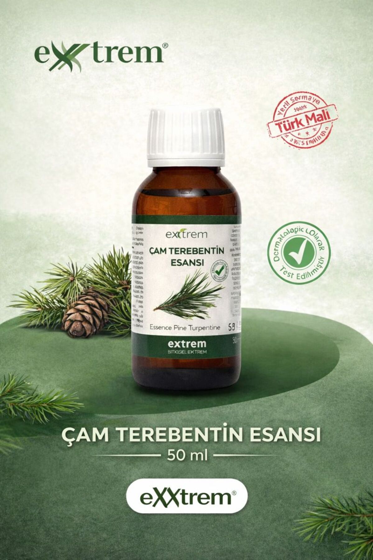 Extrem Çam Terebentin Esansı %100 Doğal - Saç Dökülmesine ve Kepeğe Karşı Etkili 50 ml — 8697431500487