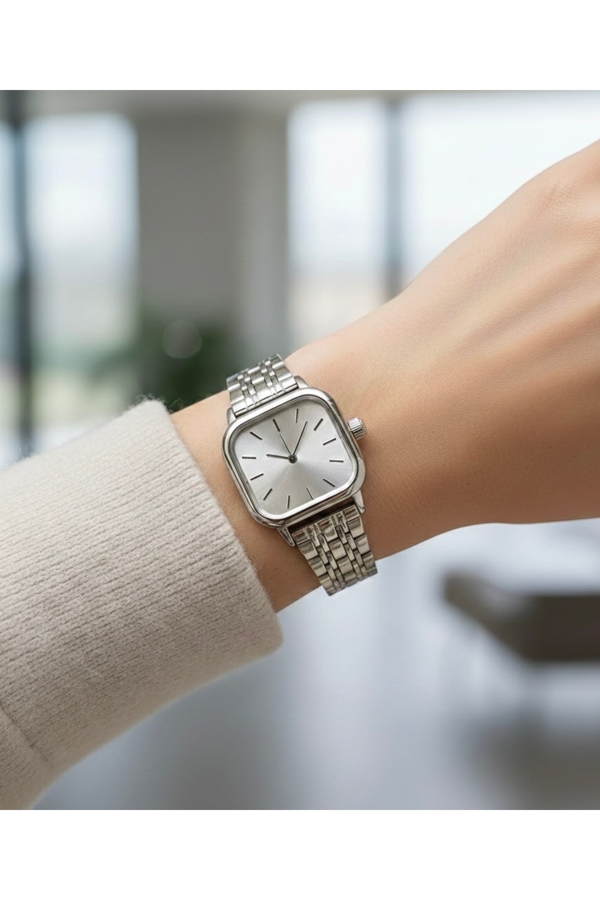 Rectangle Vintage Watch Retro Steel Minimal Women Wrist Watch