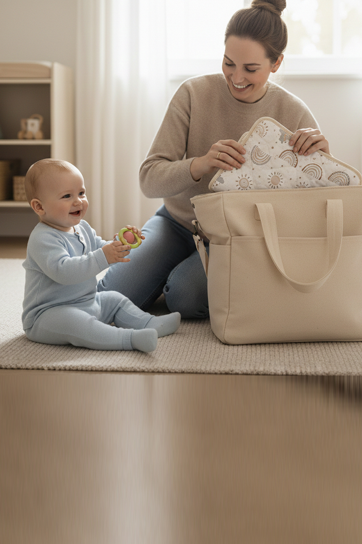 Modakids Su Geçirmez Alt Açma Minderi Bakım Pedi Örtüsü Bebek Bezi Değiştirme Matı fotoğrafı 4 (önizleme)