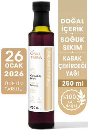 OnkaFarma Onka Farma %100 Saf Kabak Çekirdeği Yağı - Soğuk Sıkım Kabak Çekird...