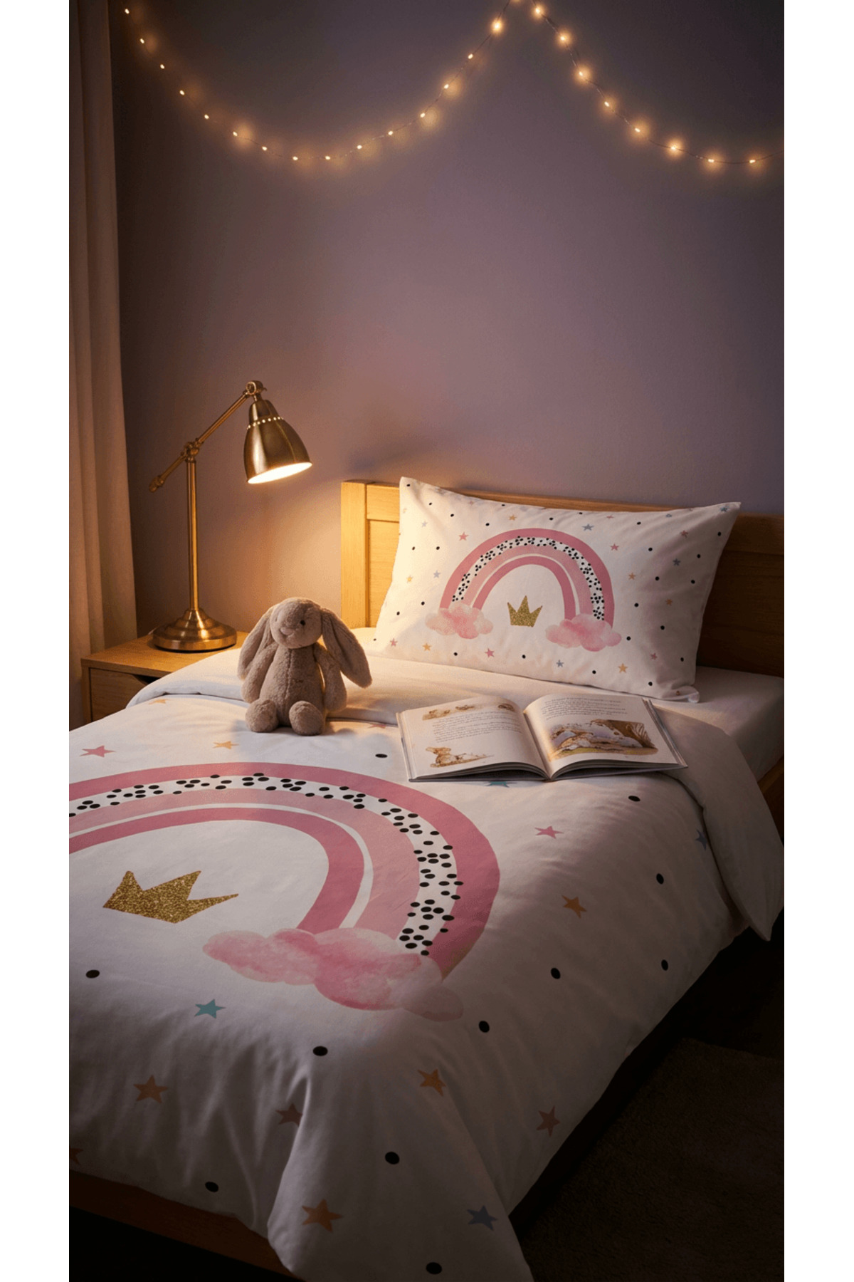 Talia Home Gökkuşağı Desenli Çocuk ve Bebek Odası Nevresim Takımı TLAN-305 fotoğrafı 2 (önizleme)