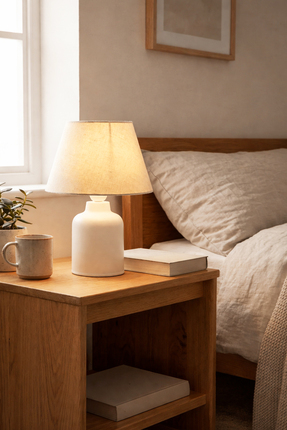 HOMİNG Casey Konik Kırçıllı Kumaş Başlıklı Abajur Ayd-2648