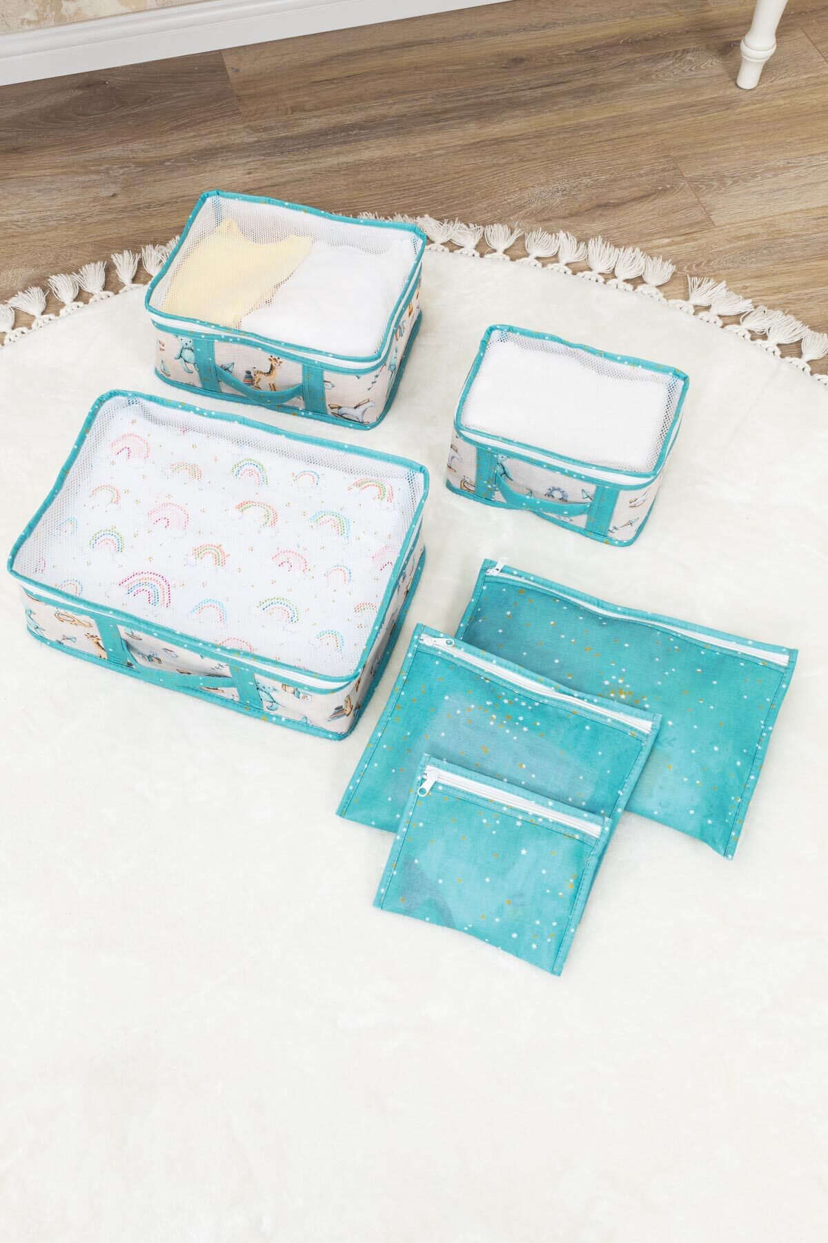 ALAS Bebek 6 Lı Seyahat Seti Hastane Çıkış Organizer Çanta Düzenleyici fotoğrafı 2 (önizleme)