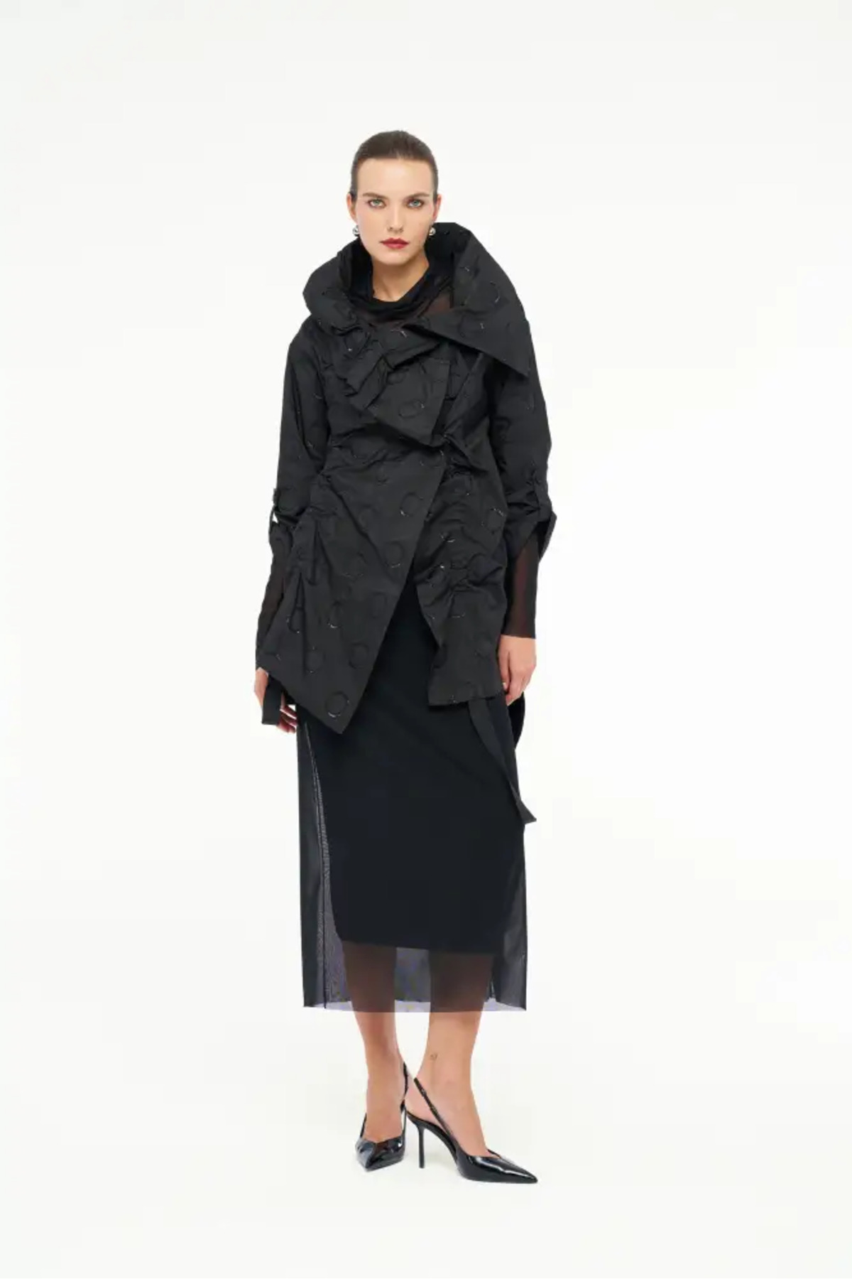 BİZE  Yuvarlak Desenli Yelek - Siyah - Görsel 2