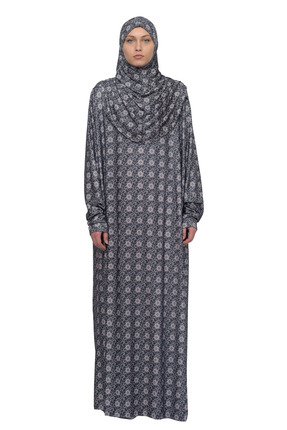 Altobeh Pratik Tek Parça Güneş Desenli Kollu Tak Çıkar Başörtülü Likralı Tese...