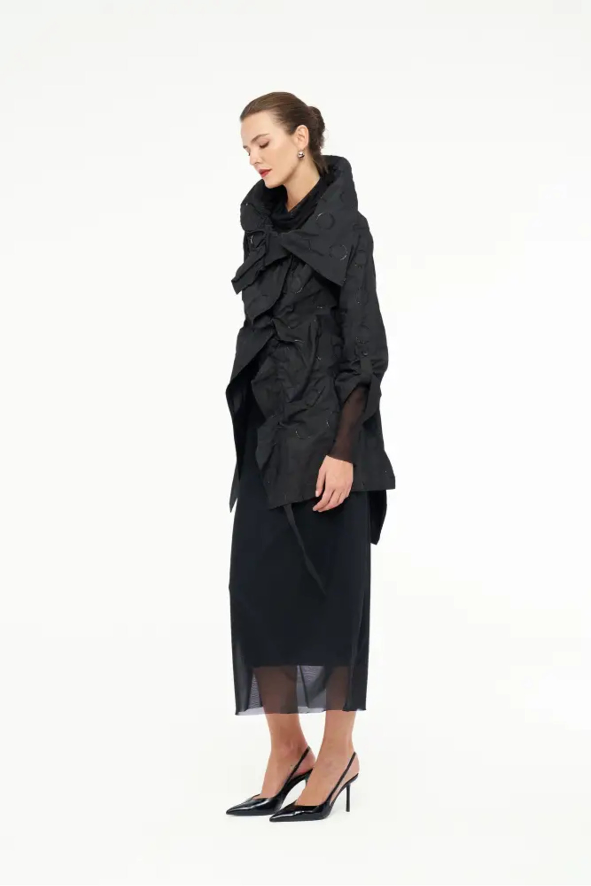 BİZE  Yuvarlak Desenli Yelek - Siyah - Görsel 3