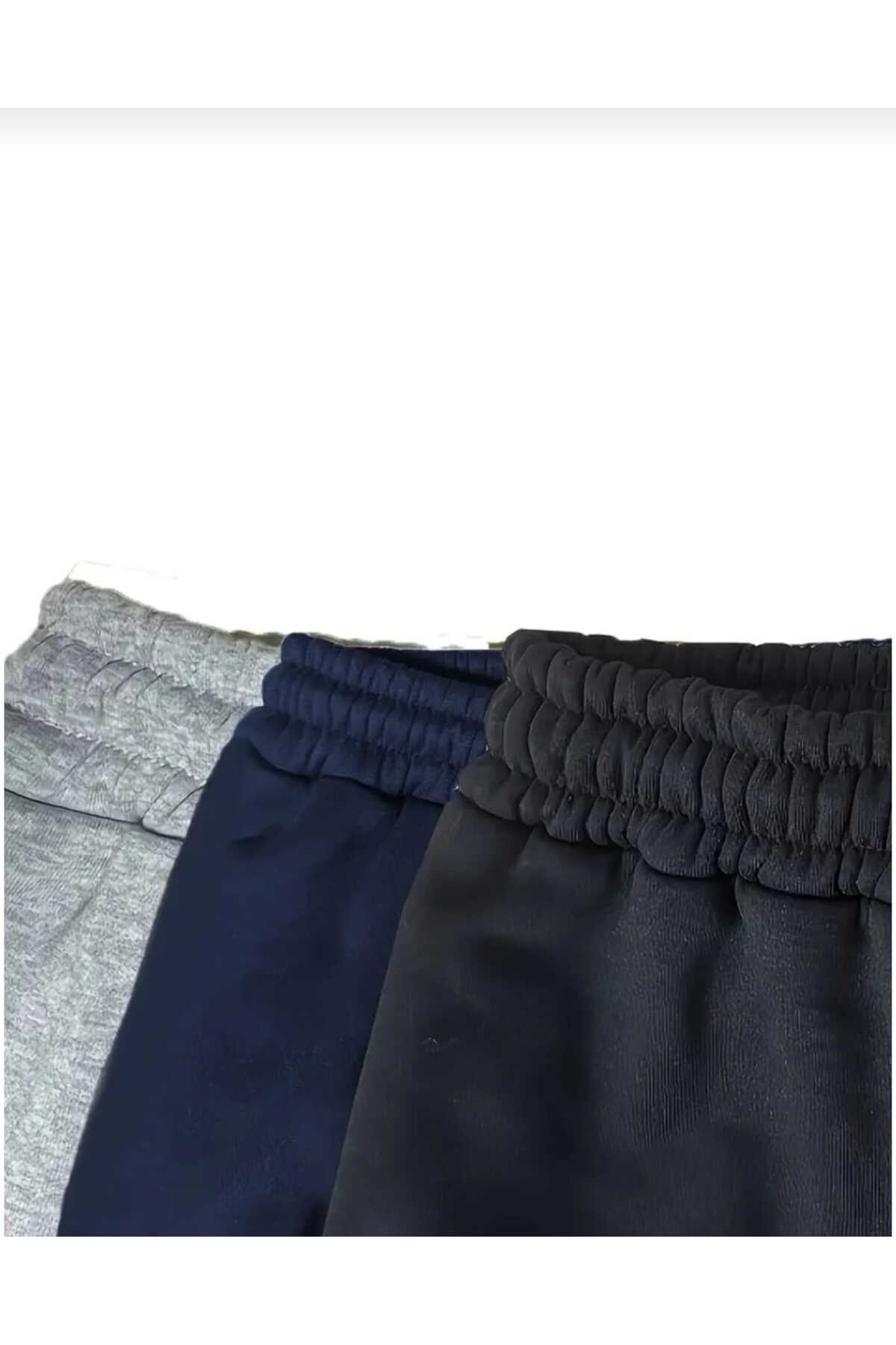 BERYY MODA  3 Adet Siyah Gri Lacivert Baggy Battal Beden Kaliteli Bol Kesim Esnek Rahat Kumaş Eşofman Altı - Görsel 3