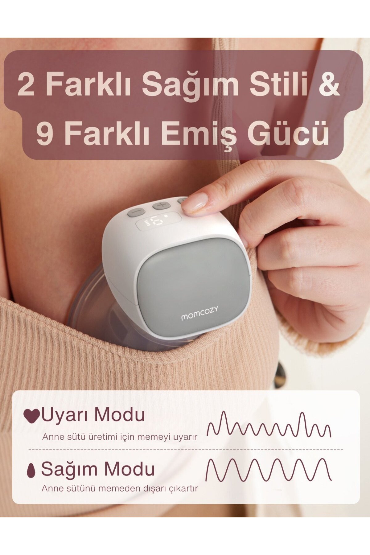 Momcozy S9 Pro Kablosuz Göğüs Pompası ( Çiftli ) fotoğrafı 4 (önizleme)