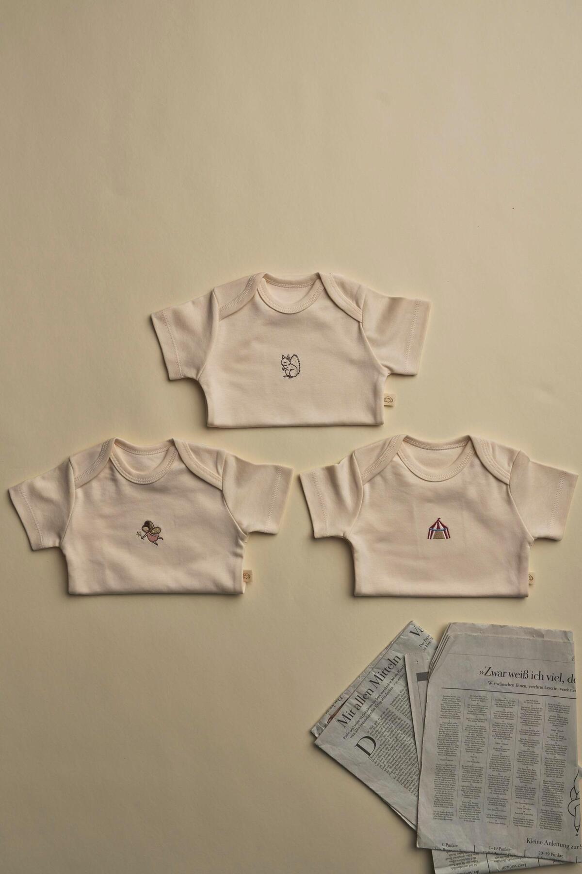 Oh La La Koala For Little Ones 3'lü Krem Dreams Serisi Kısa Kollu Çıt Çıtlı Body Zıbın Model 9 fotoğrafı 6 (önizleme)