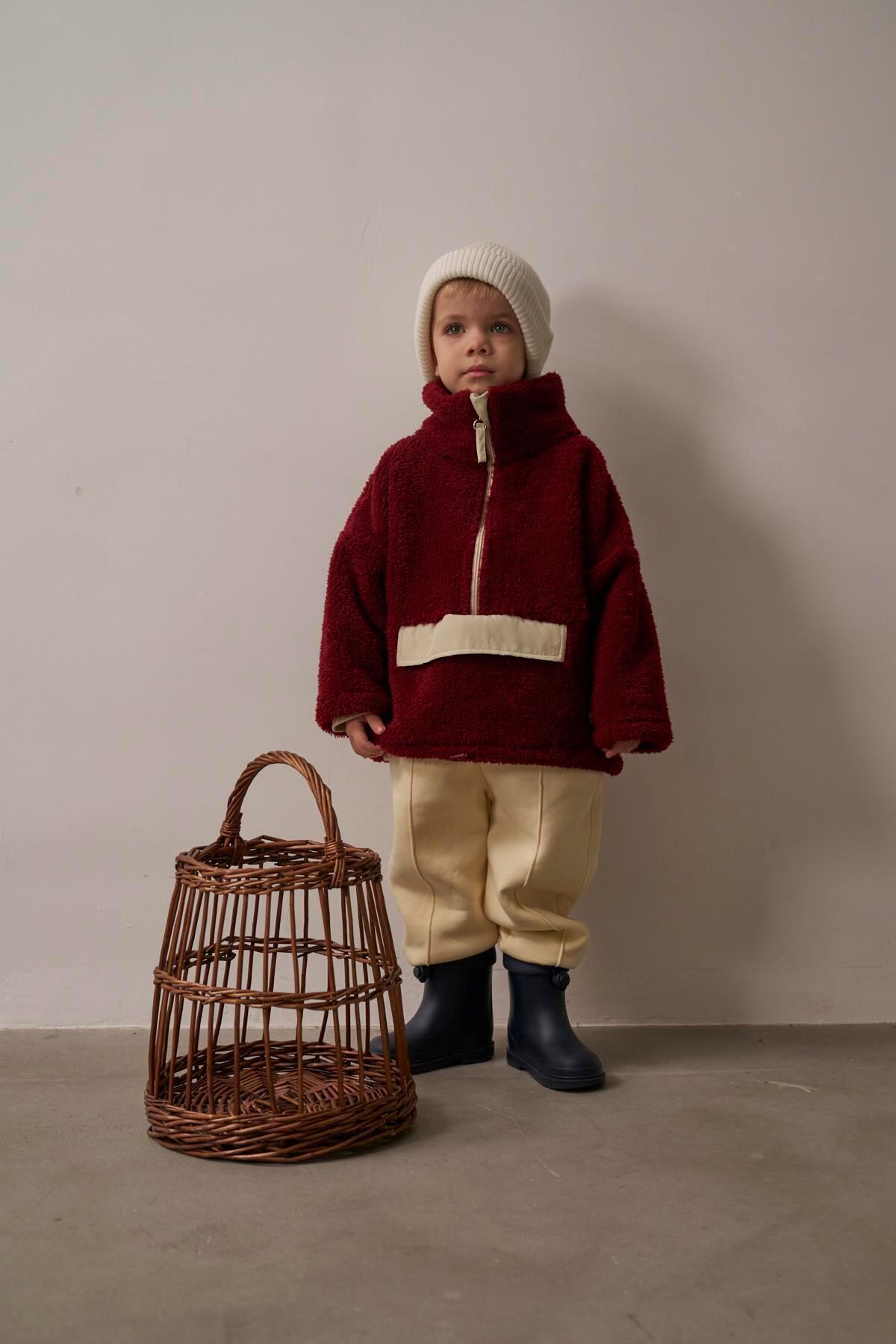 Oh La La Koala For Little Ones Bordo Wellsoft Yarım Fermuar Çocuk Mont 1-6 Yaş fotoğrafı 2 (önizleme)