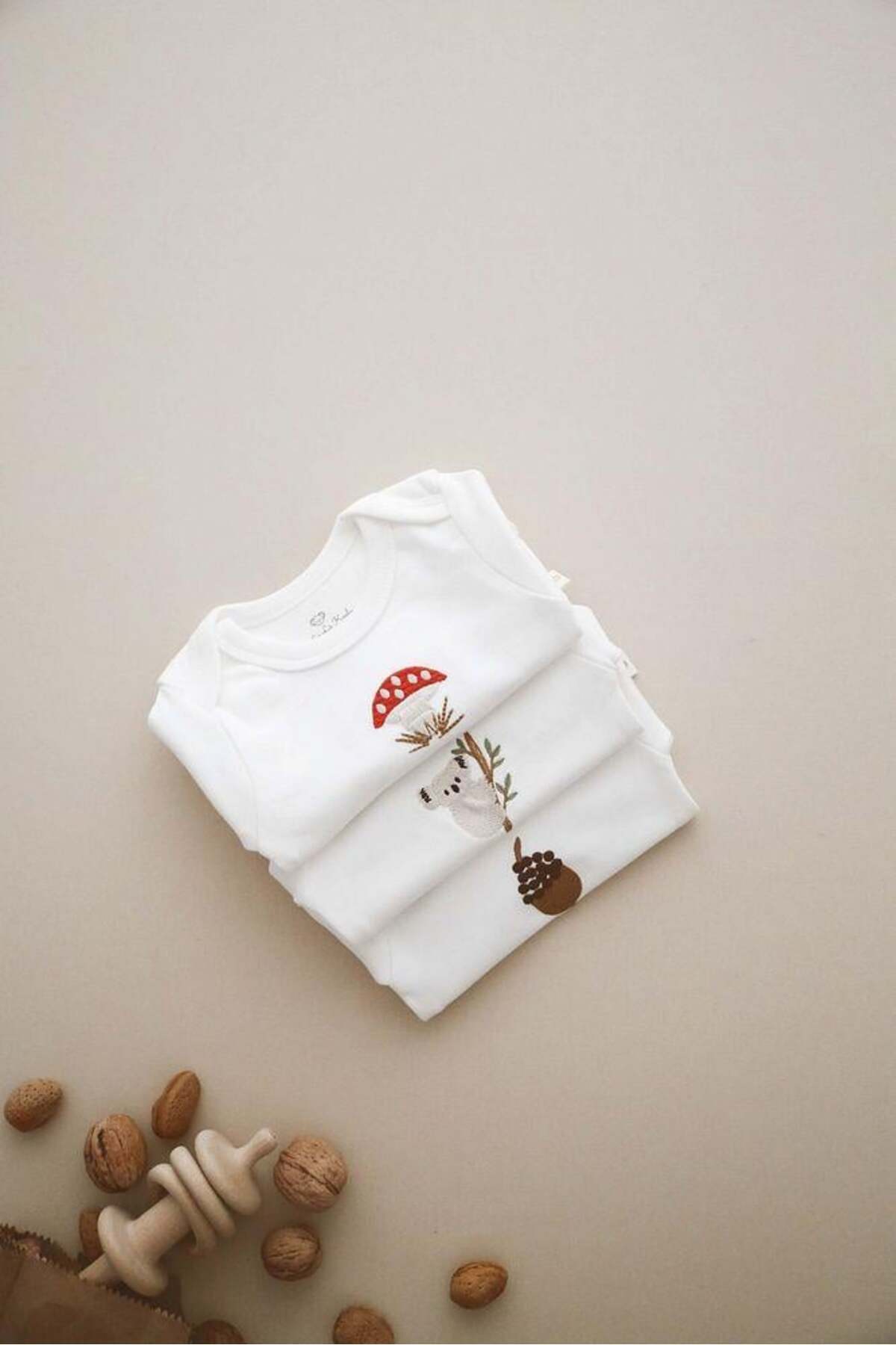 OhlalaKoala 3lü Nakışlı Çıt Çıtlı Uzun Kollu Body-zıbın Model 1 fotoğrafı 5 (önizleme)