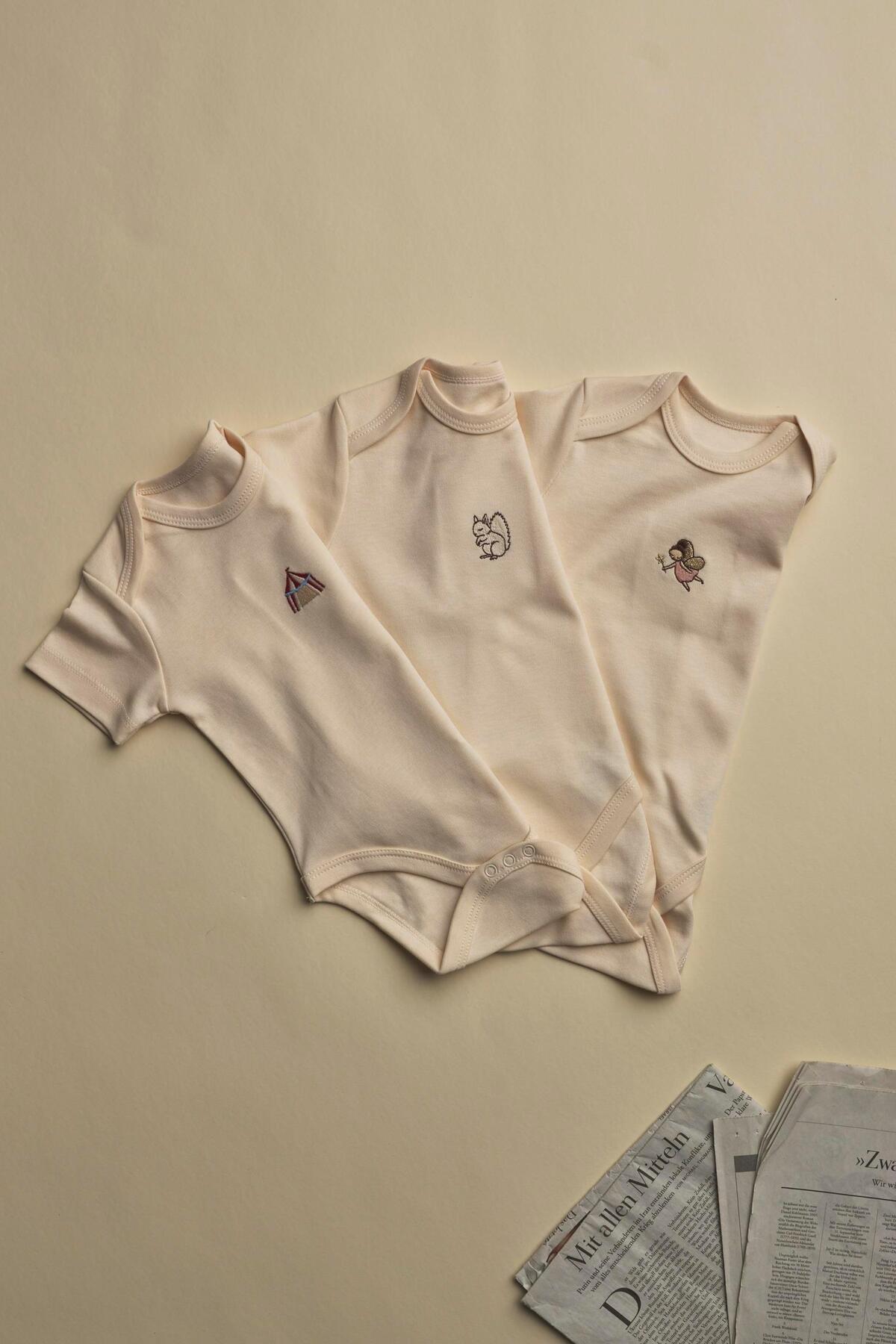 Oh La La Koala For Little Ones 3'lü Krem Dreams Serisi Kısa Kollu Çıt Çıtlı Body Zıbın Model 9 fotoğrafı 2 (önizleme)