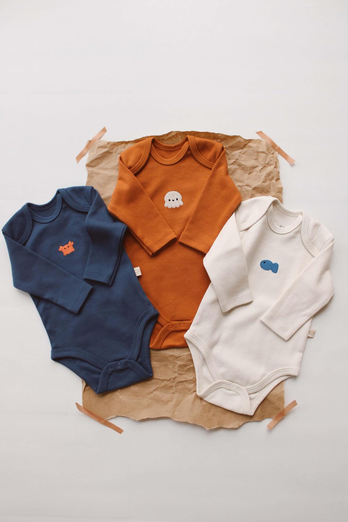 OhlalaKoala 3lü Nakışlı Çıt Çıtlı Uzun Kollu Body Zıbın Set Model 4 fotoğrafı 7 (önizleme)