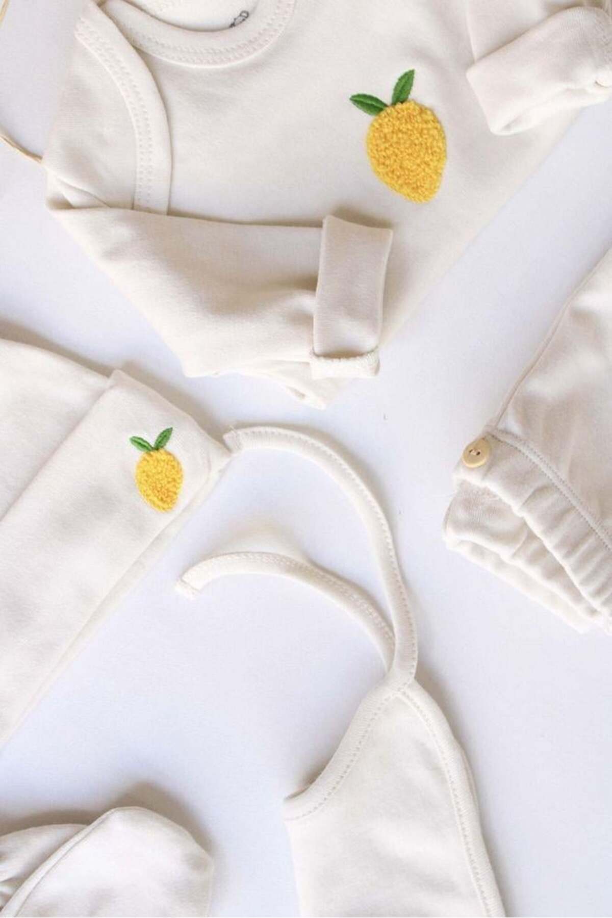 OhlalaKoala Limon Nakışlı 5li Uzun Kollu Yenidoğan Set (0-3 Ay) fotoğrafı 6 (önizleme)