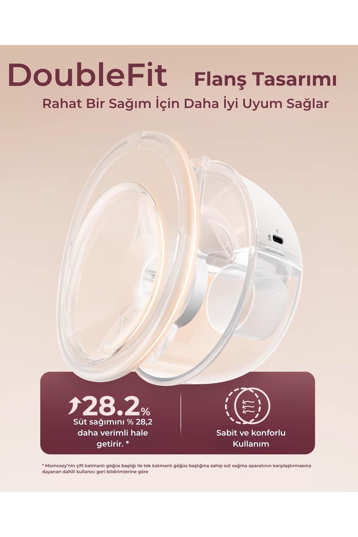 Momcozy Göğüs Pompası Elektrikli Taşınabilir Eller Serbest M5 fotoğrafı 6 (önizleme)
