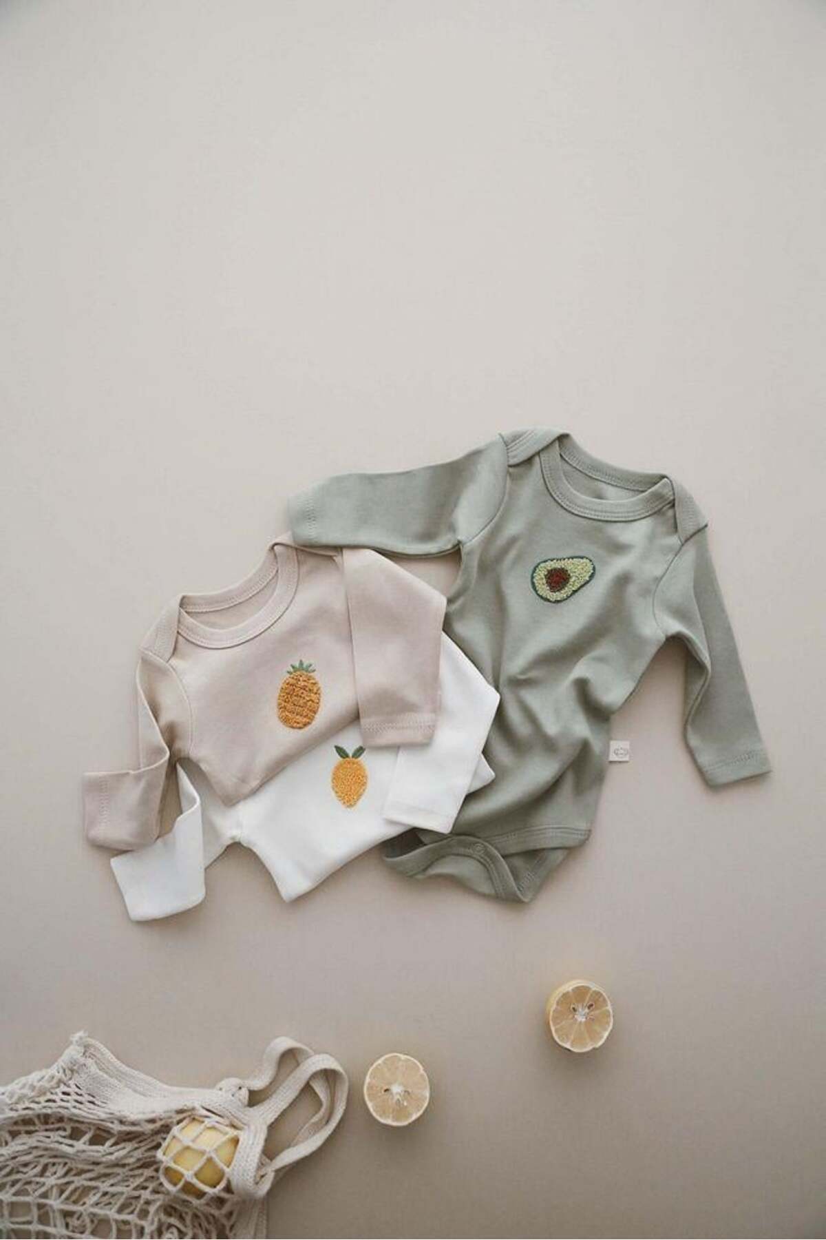 OhlalaKoala 3lü Nakışlı Çıt Çıtlı Uzun Kollu Body-zıbın Model 3 fotoğrafı 5 (önizleme)