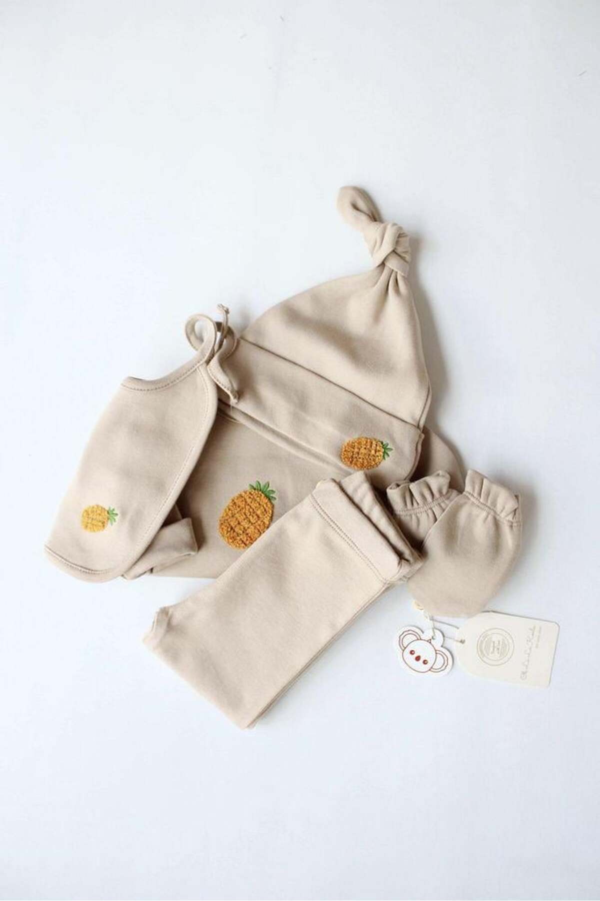 OhlalaKoala Ananas Nakışlı 5li Uzun Kollu Yenidoğan Set (0-3 Ay) fotoğrafı 7 (önizleme)