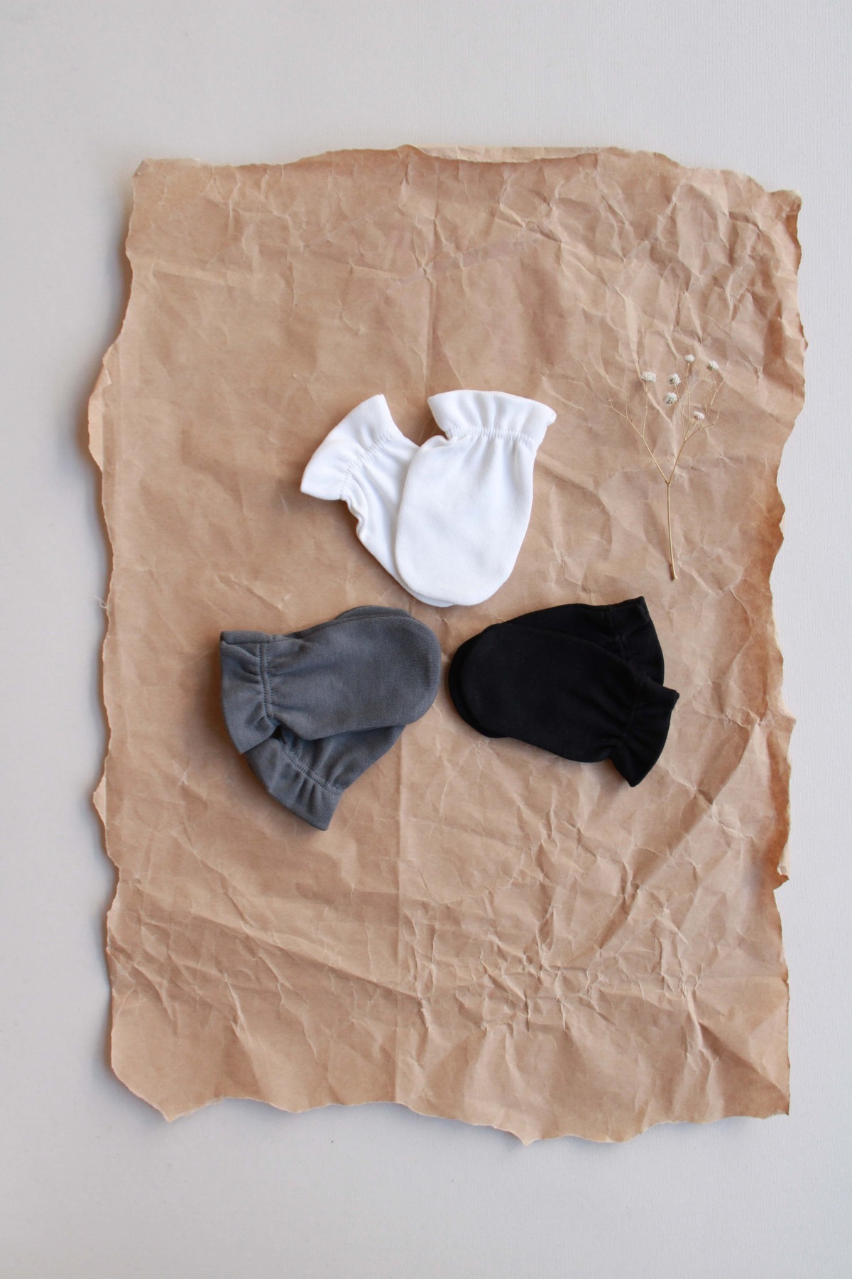 OhlalaKoala 3lü Beyaz-antrasit-siyah Yenidoğan Eldiven Set Model 7 fotoğrafı 6 (önizleme)