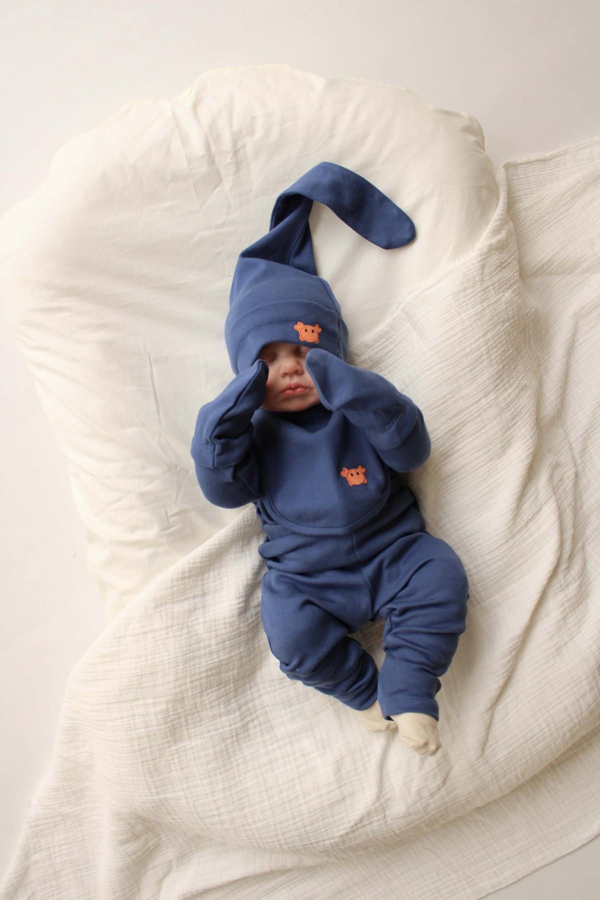 OhlalaKoala Yengeç Nakışlı 5li Uzun Kollu Yenidoğan Set (0-3 Ay) fotoğrafı 2 (önizleme)