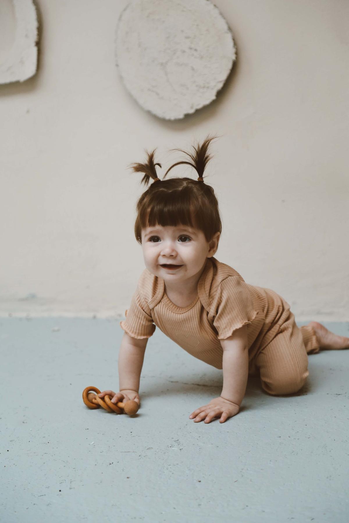 OhlalaKoala Kalp Nakışlı Fitilli Kısa Kollu Body Tayt Set fotoğrafı 5 (önizleme)