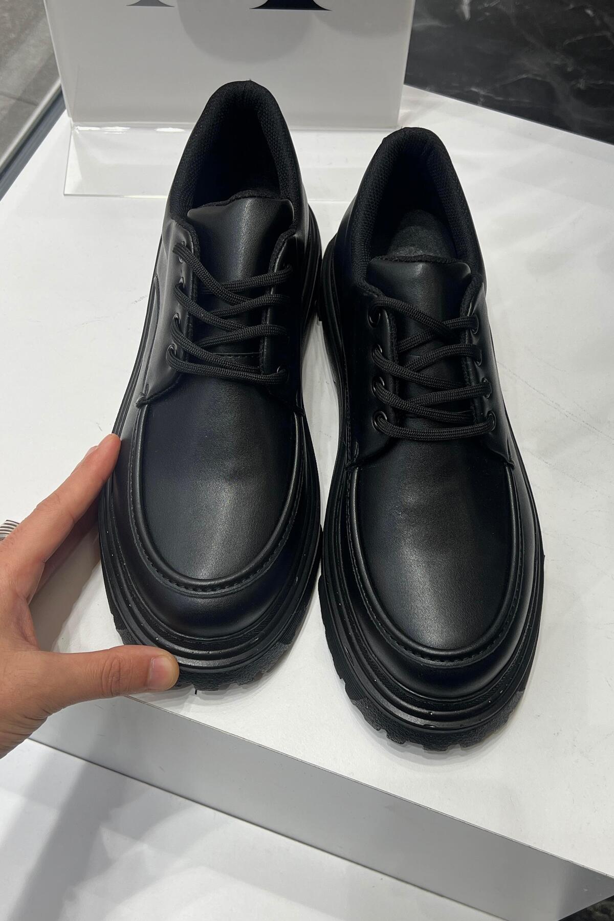 OUTFİT MAN  Bağlamalı Makosen Ayakkabı Siyah - Görsel 5