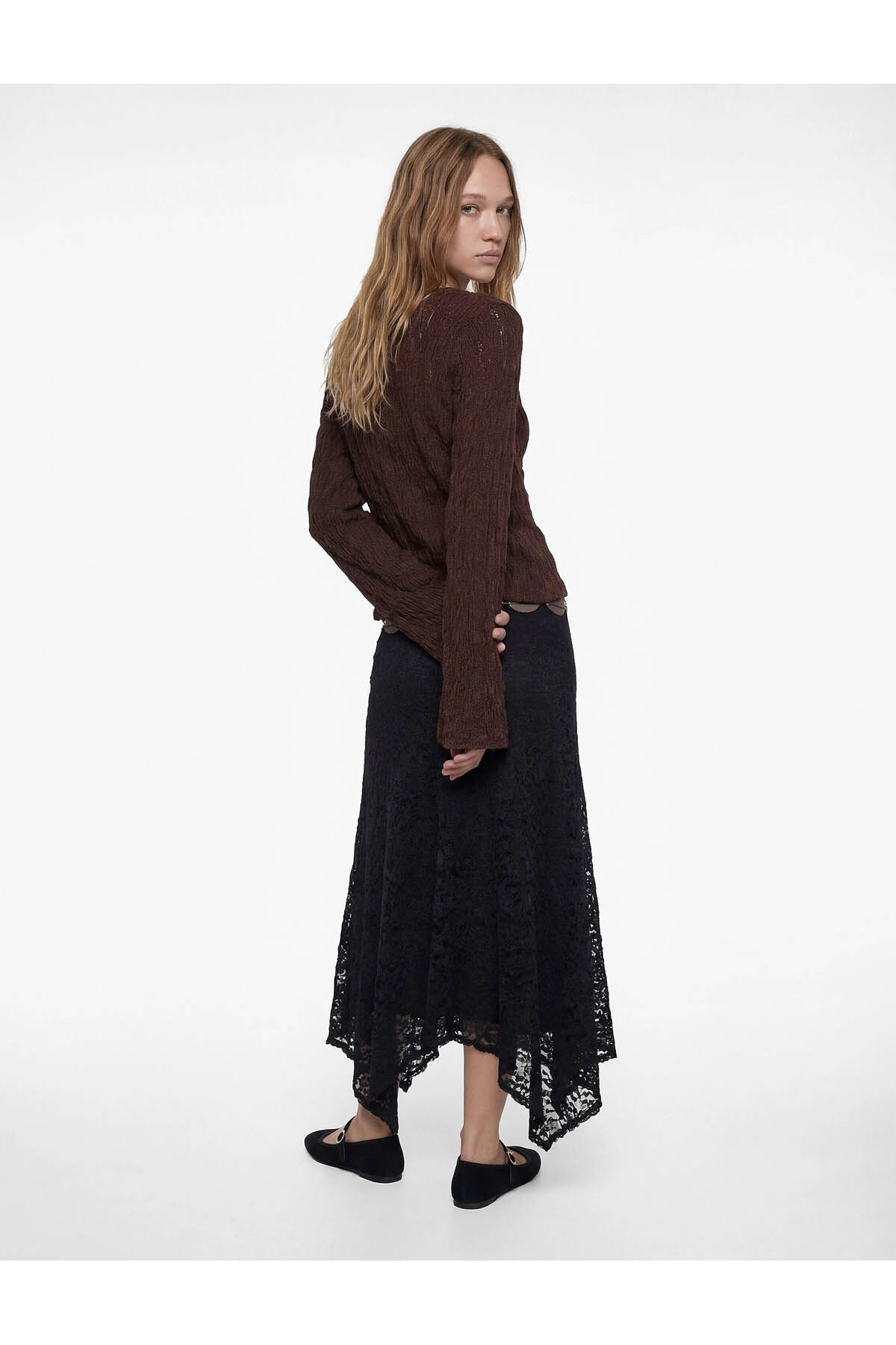 Koton  Bürümcük Kumaş Kahverengi Kadın Hırka 6SAL90006IK - Görsel 2