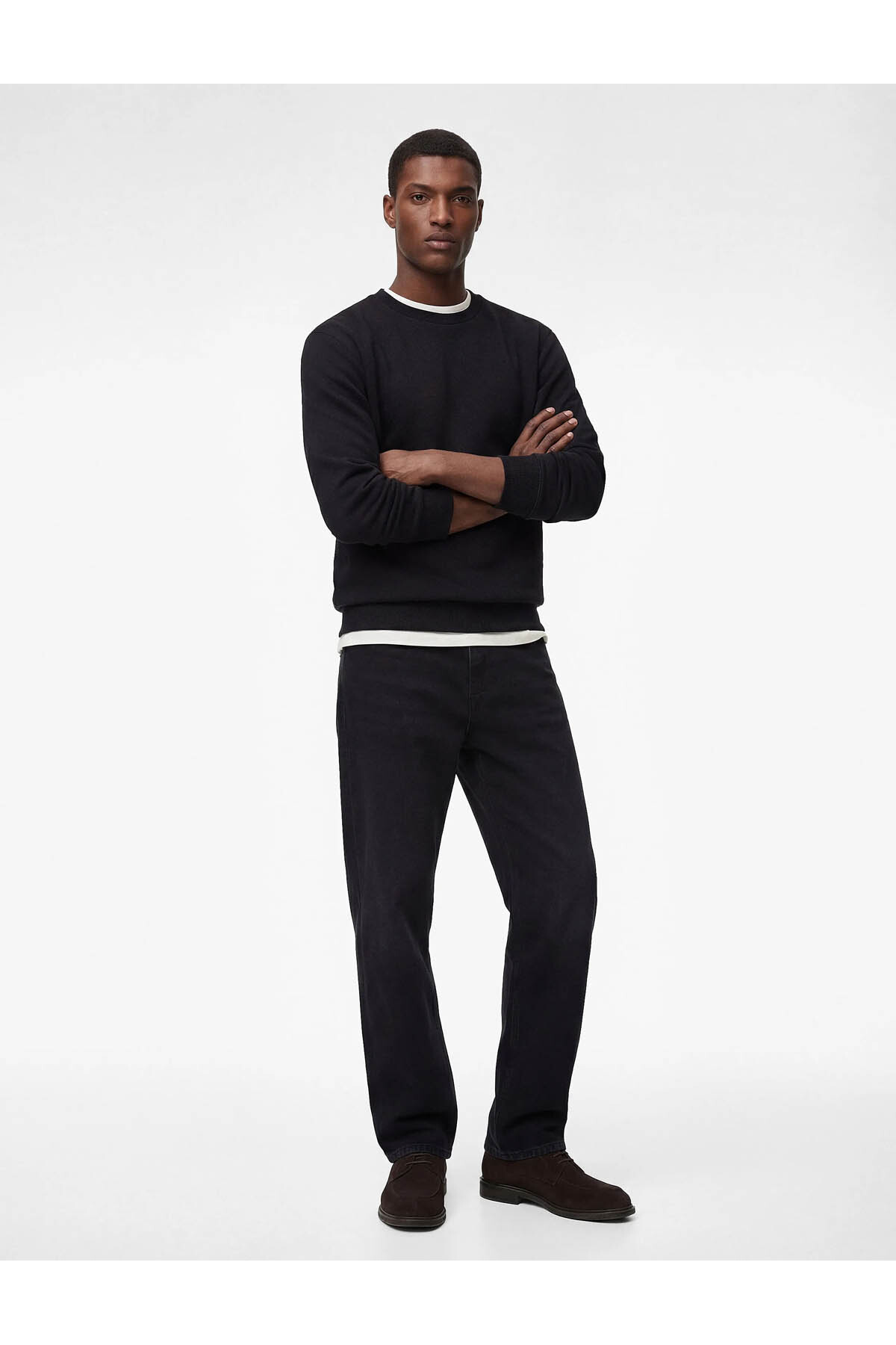 Koton Loose Straight Fit Siyah Erkek Jean Pantolon 6SAM40214ND görsel 2