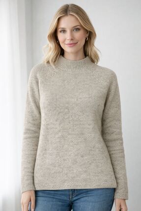 Giyimodam SİYAH TRİKO KAZAK DİK YAKA KADIN