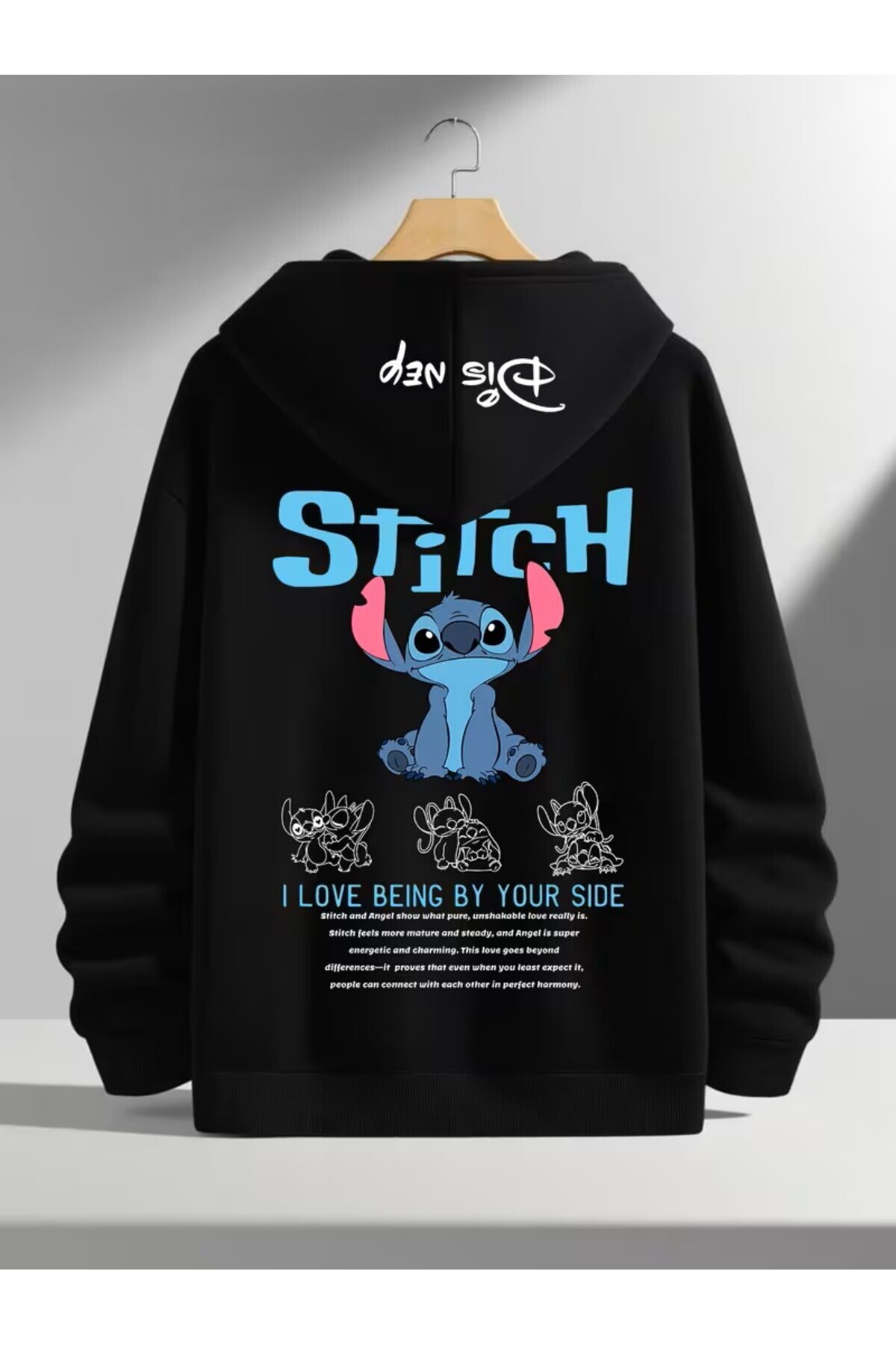 Disney Stitch ve Angel Çift Kapüşonlu Üstler | — مشکی hygyugtyttyryry6tty6 — تصویر 2 از 8