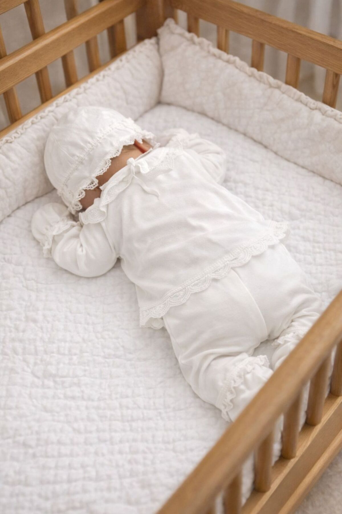 My Babies Label Kız Bebek Yeni Doğan 5'li Hastane çıkışı Kenarları Dantel İşlemeli Lüx 0-3 Ay fotoğrafı 3 (önizleme)