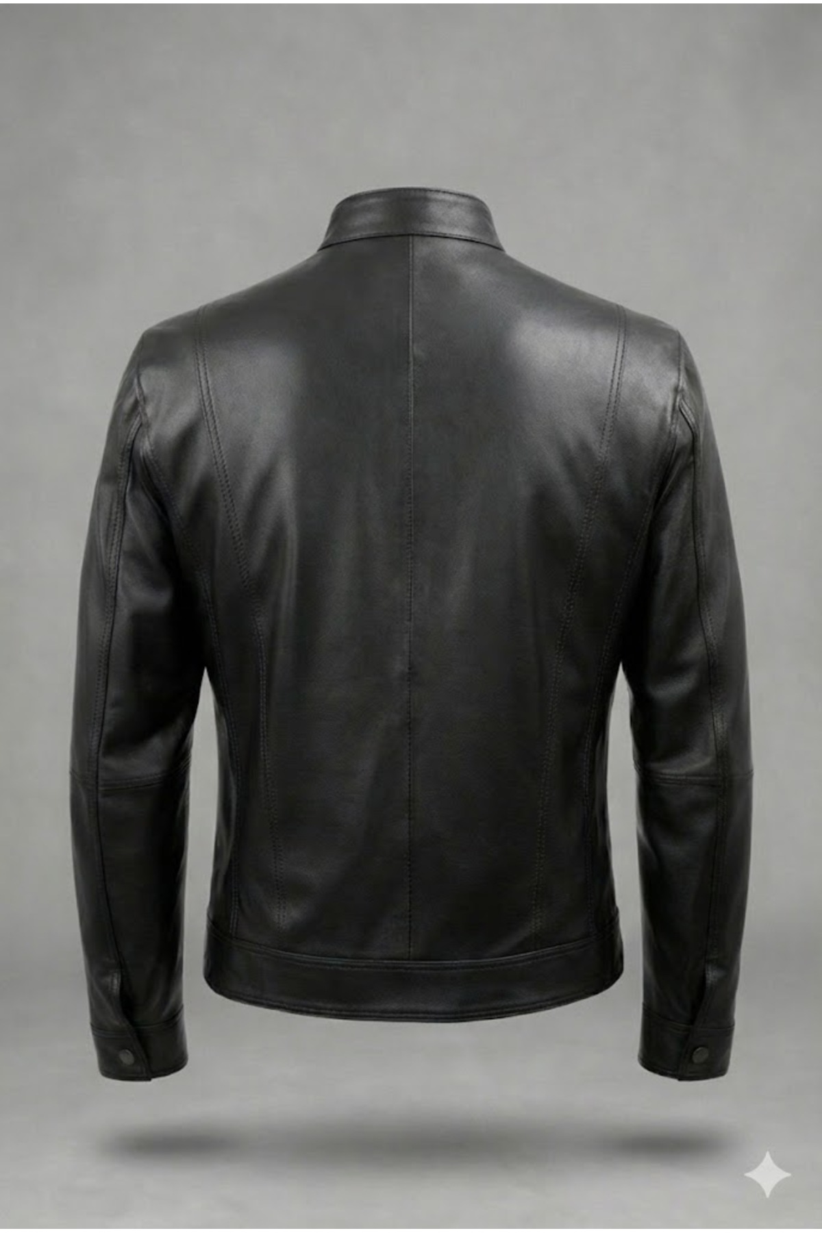 Verra  Hakiki Deri Siyah Erkek Deri Mont - Hakim Yaka Fermuarlı Slim Fit Modern Tasarım - Görsel 3