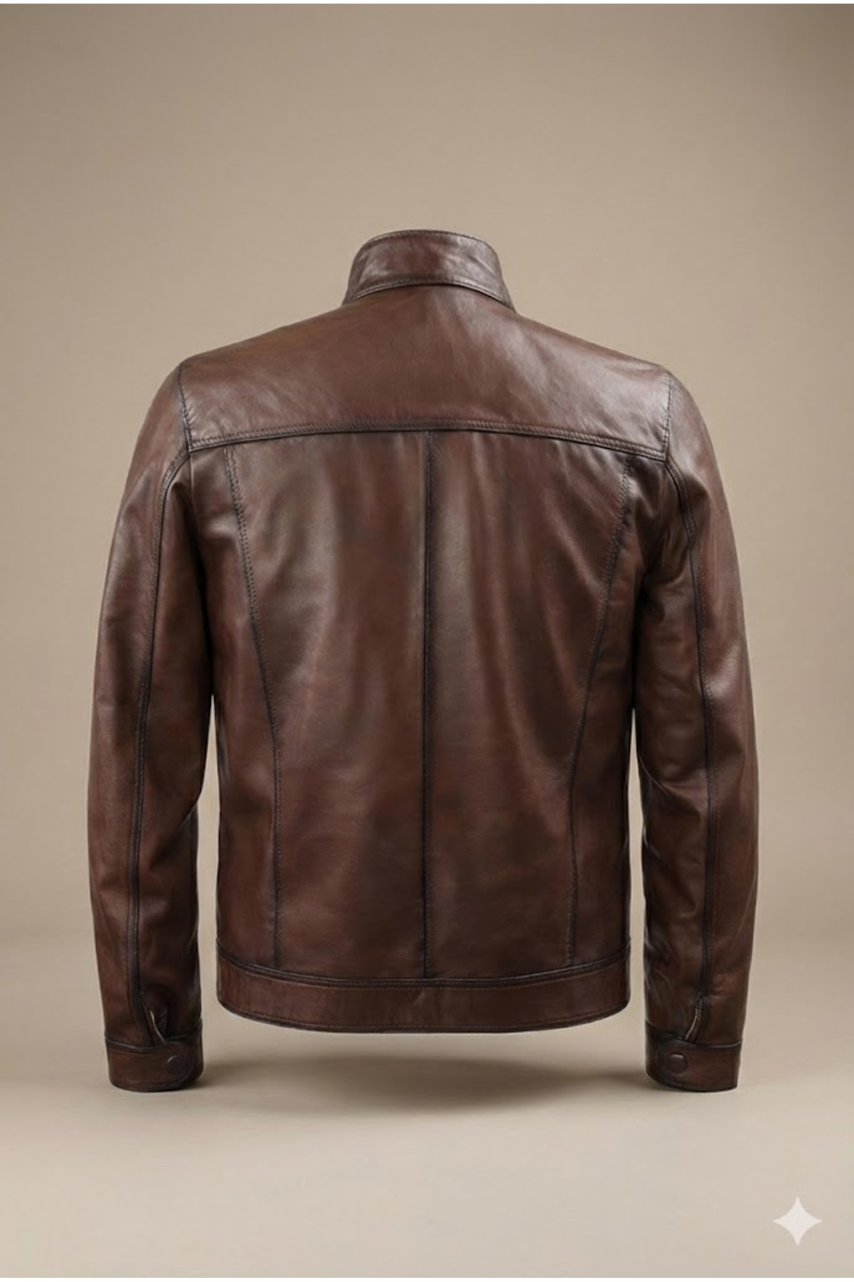 Verra  Erkek Kahverengi Hakiki Deri Fermuarlı Spor Mont - Görsel 2