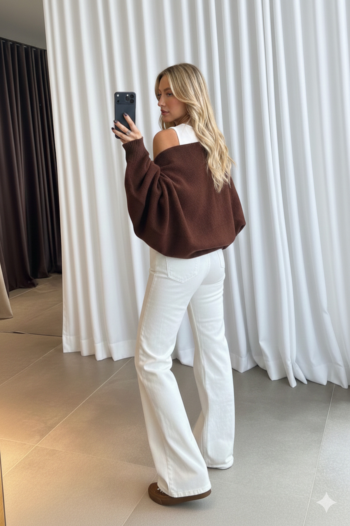 MaxiMor  Kadın Kahve Renk Triko Örgü Reglan Kol Bolero Hırka Standart SMLXL Uyumlu 4 Mevsim - Görsel 3