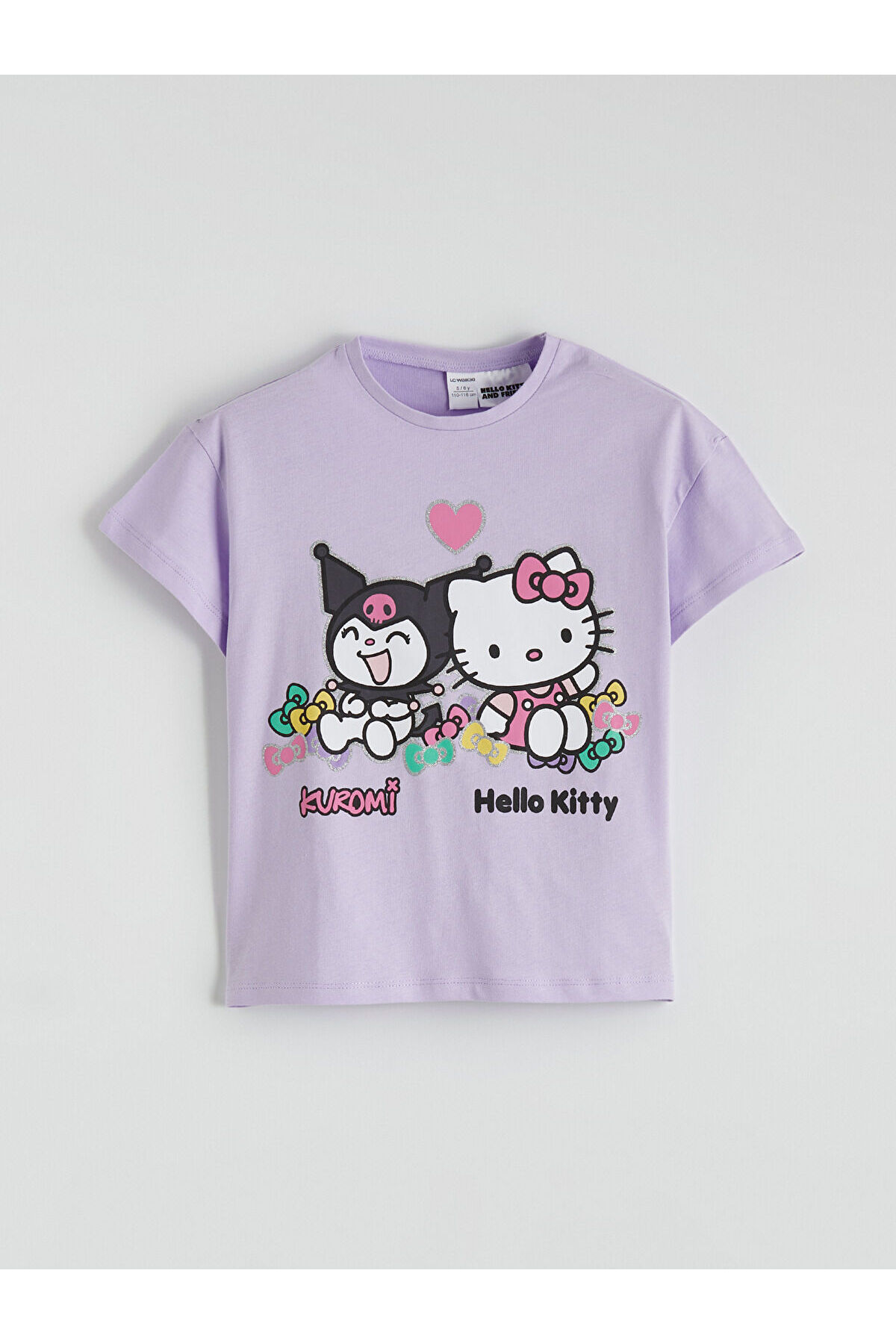 LC Waikiki Lila Hello Kitty Baskılı Kız Çocuk Penye Tişört ve Tayt fotoğrafı 4 (önizleme)