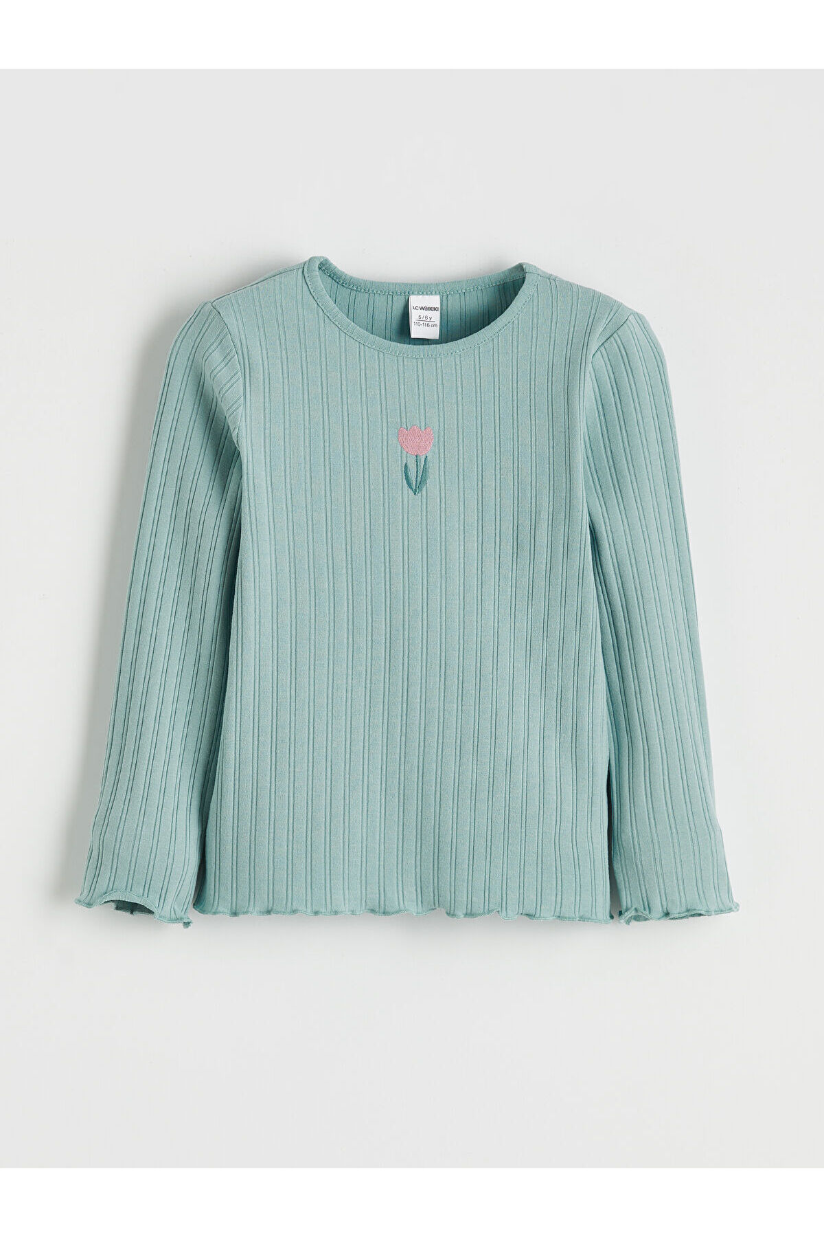 LC Waikiki Elsiva Collection Yeşil Bisiklet Yaka Nakışlı Kız Çocuk Tişört ve Tayt fotoğrafı 2 (önizleme)