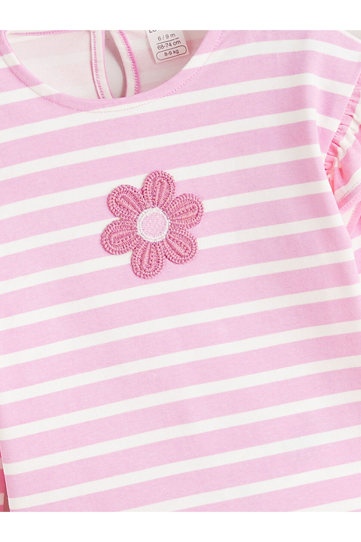 LC Waikiki M&B Collection Ekru Çiçek Nakışlı Kız Bebek Bluz ve Tayt fotoğrafı 4 (önizleme)