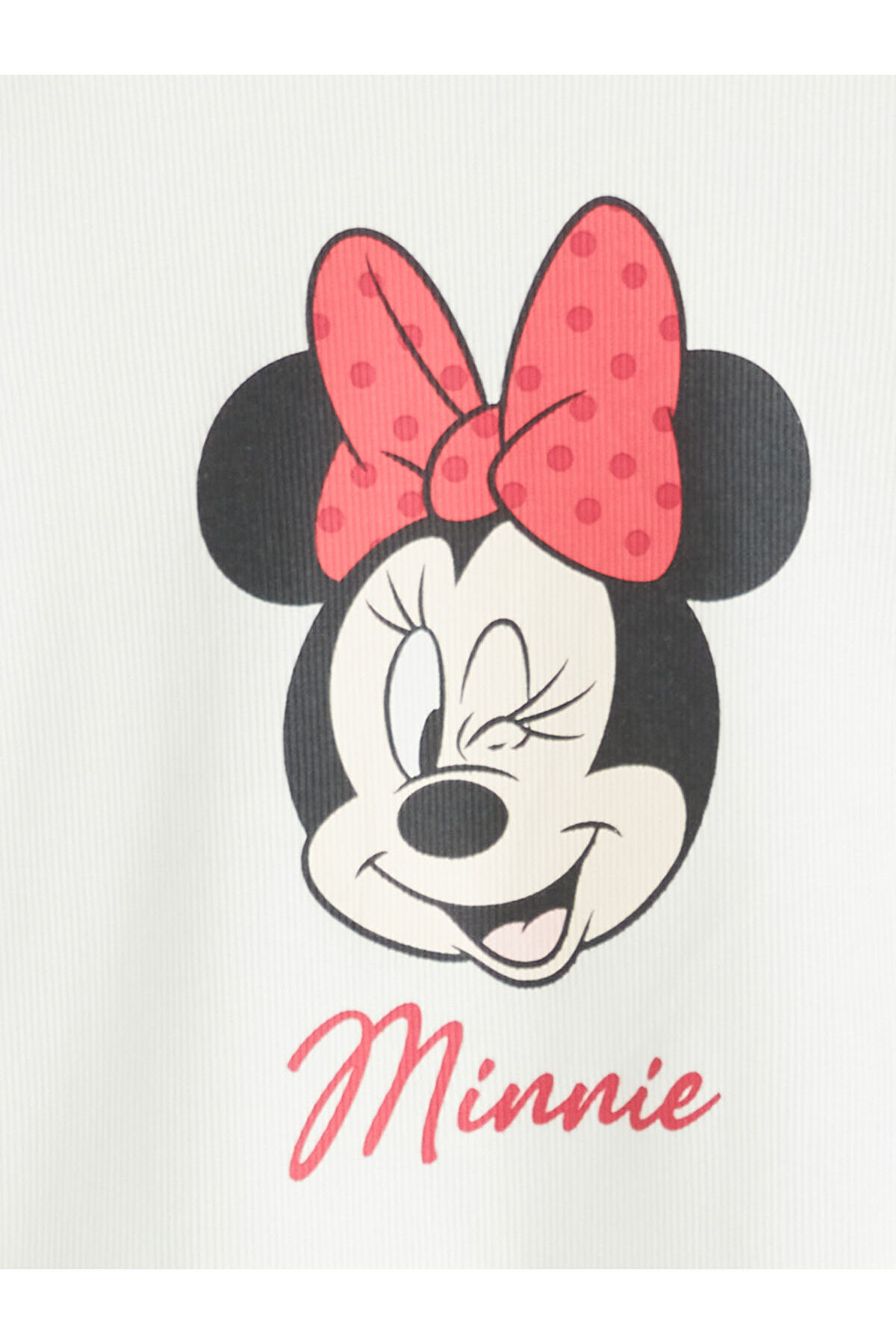 LC Waikiki Nevaa Collection Ekru Minnie Mouse Baskılı Kız Çocuk Tişört ve Tayt fotoğrafı 3 (önizleme)