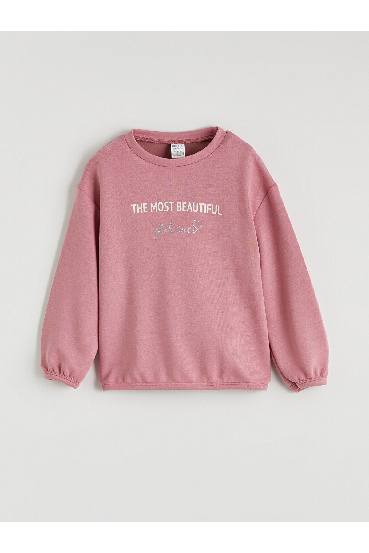 LC Waikiki Elsiva Collection Pembe Bisiklet Yaka Baskılı Kız Bebek Sweatshirt ve Eşofman Altı fotoğrafı 3 (önizleme)