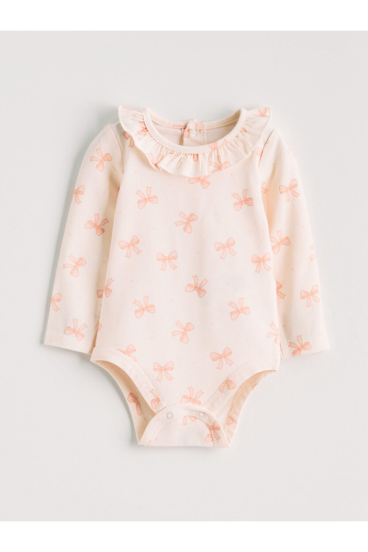 LC Waikiki Elsiva Collection Bej Bebe Yaka Kız Bebek Çıtçıtlı Body Ve Tayt fotoğrafı 3 (önizleme)