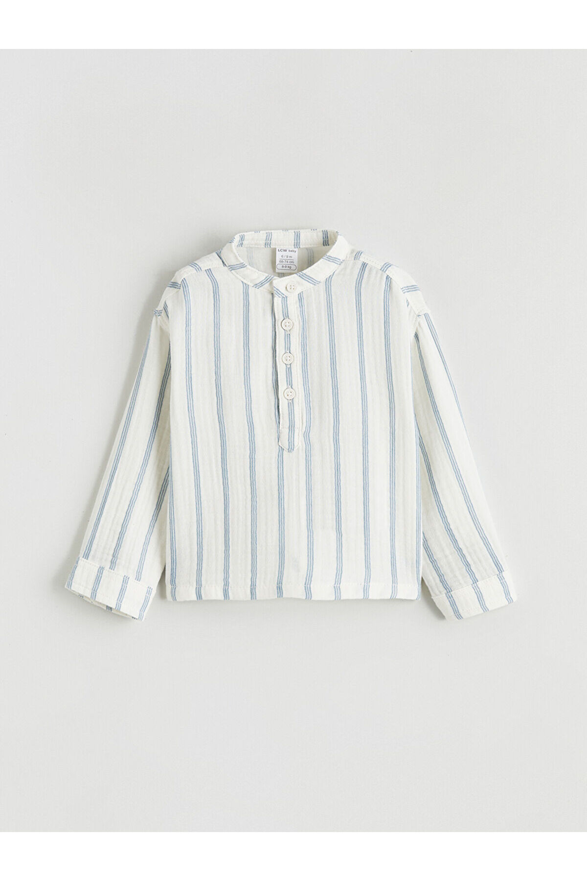 LC Waikiki Elsiva Collection Ekru Hakim Yaka Çizgili Erkek Bebek Gömlek ve Pantolon fotoğrafı 3 (önizleme)
