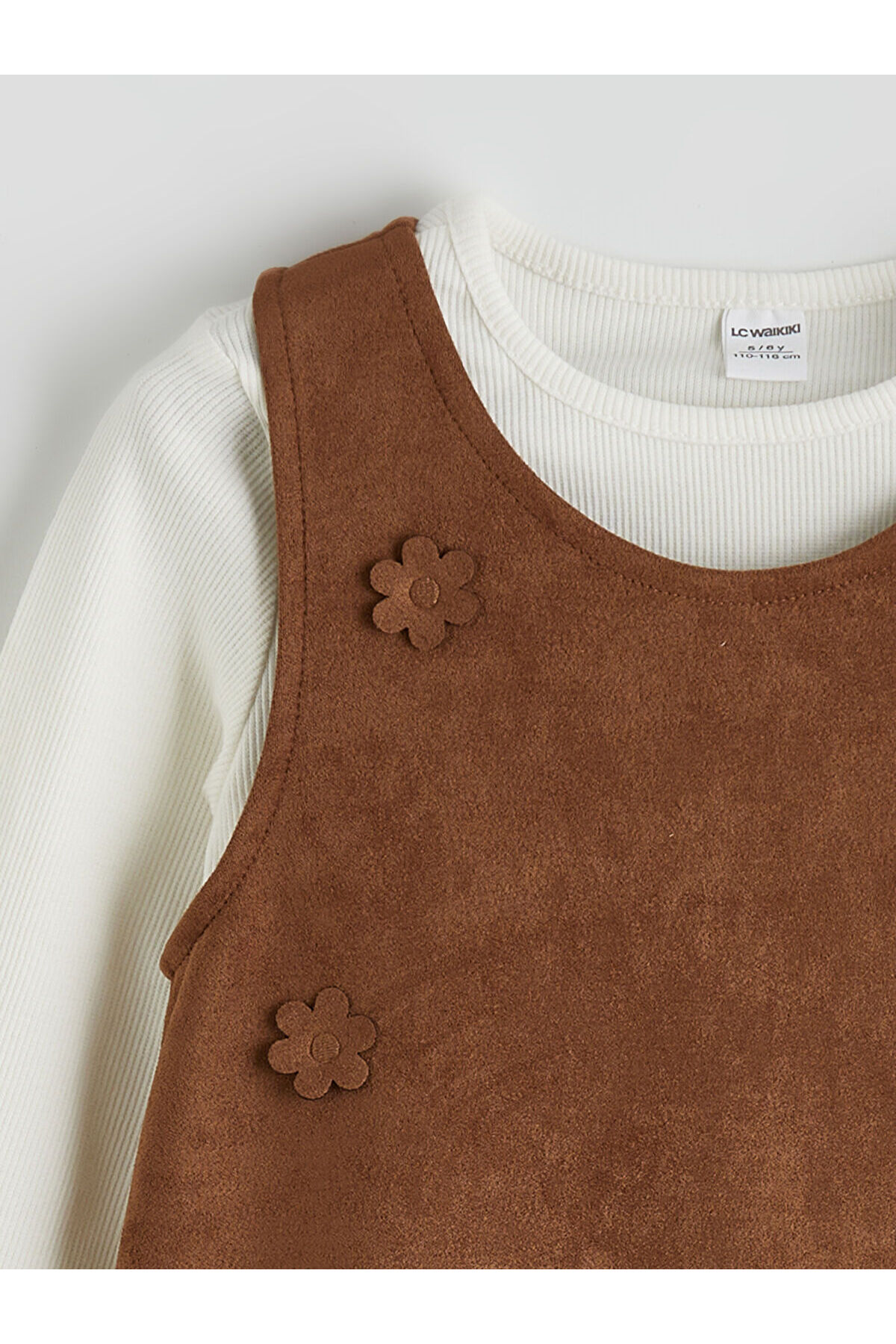 LC Waikiki Hilfa Yeni Sezon Kız Çocuk Jile Elbise ve Uzun Kollu Tişört fotoğrafı 3 (önizleme)