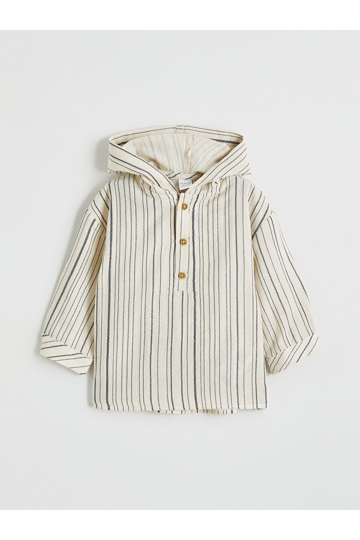 LC Waikiki Nevaa Collection Ekru Erkek Bebek Kapüşonlu Gömlek ve Pantolon fotoğrafı 3 (önizleme)